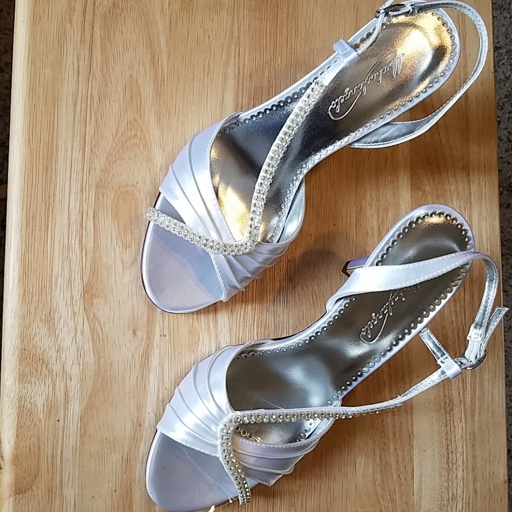 White, strappy dress sandals